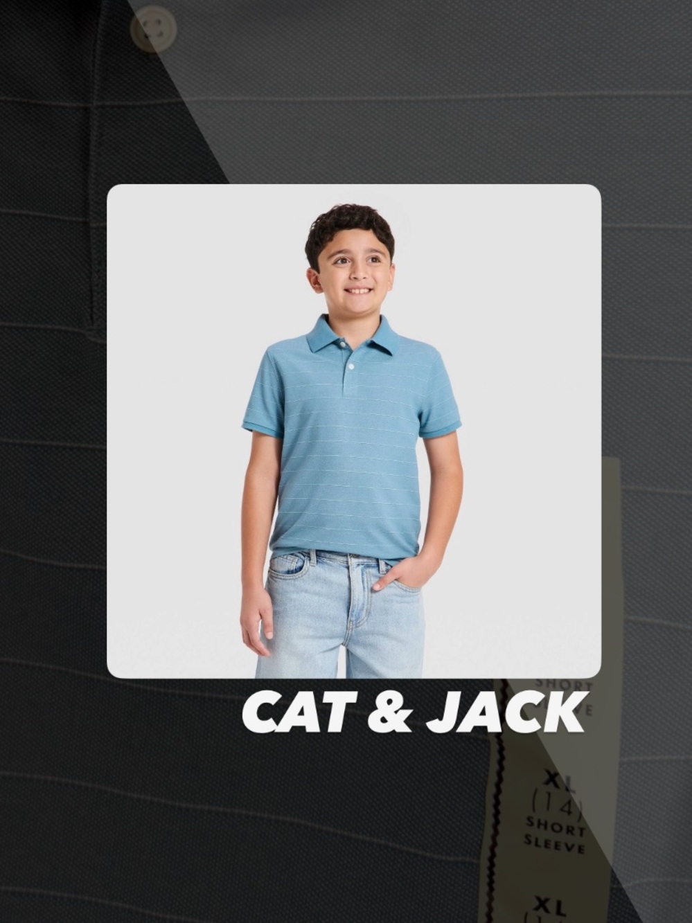 NWT Cat & Jack Striped Short Sleeve Polo Shirt